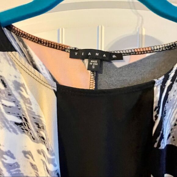 Tiana B. Gray/Black Abstract Geometric Print Sleeveless Sheath Dress; SZ S; NWOT - Picture 5 of 6